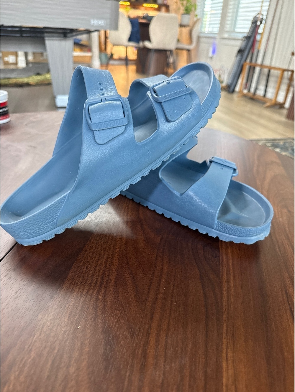 Birkenstock Arizona EVA Slide Sandals Light Blue Size 44